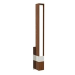 Tie Stix Vertical Fixed Vanity Wall Light - Satin Nickel / Wood Walnut