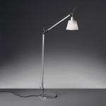 Tolomeo Shade Reading Floor Lamp - Polished Aluminum / Grey Fiber