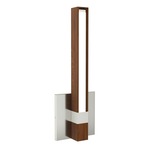 Tie Stix Vertical Fixed Warm Dim Wall Light - Satin Nickel / Wood Walnut