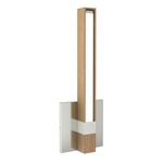 Tie Stix Vertical Fixed Warm Dim Wall Light - Satin Nickel / Wood White Oak