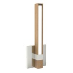 Tie Stix Wood Vertical Fixed Warm Dim Wall Light - Satin Nickel / Wood White Oak