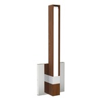 Tie Stix Vertical Fixed Vanity Wall Light - Chrome / Wood Walnut