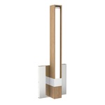 Tie Stix Vertical Fixed Vanity Wall Light - Chrome / Wood White Oak