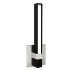 Tie Stix Vertical Fixed Vanity Wall Light - Satin Nickel / Wood Espresso