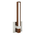 Tie Stix Vertical Fixed Vanity Wall Light - Satin Nickel / Wood Walnut