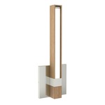Tie Stix Vertical Fixed Vanity Wall Light - Satin Nickel / Wood White Oak