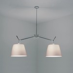 Tolomeo Double Shade Suspension - Stainless Steel / Parchment Paper