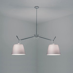 Tolomeo Double Shade Suspension - Stainless Steel / Grey Fiber