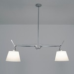 Tolomeo Double Shade Suspension - Stainless Steel / Grey Fiber