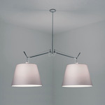 Tolomeo Double Shade Suspension - Stainless Steel / Grey Fiber