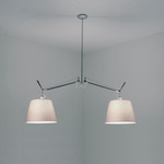 Tolomeo Double Shade Suspension - Stainless Steel / Parchment Paper