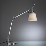 Tolomeo Shade Desk Lamp with Base - Polished Aluminum / Parchment Paper