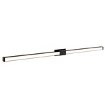 Tie Stix Metal Fixed Wall Light - Satin Black / Antique Bronze