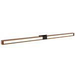 Tie Stix Wood Fixed Wall Light - Satin Black / Wood Cherry