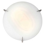 Zenon Ceiling Light Fixture - Brushed Steel / Opal