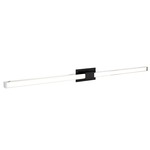 Tie Stix Metal Fixed Warm Dim Wall Light - Satin Black / Chrome