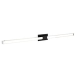 Tie Stix Metal Fixed Wall Light - Satin Black / Chrome