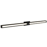 Tie Stix Wood Fixed Wall Light - Satin Black / Wood Espresso