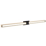 Tie Stix Wood Fixed Wall Light - Satin Black / Wood Maple