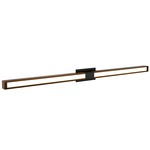 Tie Stix Wood Fixed Wall Light - Satin Black / Wood Walnut