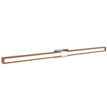 Tie Stix Wood Fixed Wall Light - Chrome / Wood Cherry