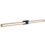 Tie Stix Wood Fixed Warm Dim Wall Light - Satin Black / Wood White Oak