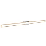 Tie Stix Wood Fixed Warm Dim Wall Light - Chrome / Wood Maple