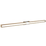 Tie Stix Wood Fixed Warm Dim Wall Light - Chrome / Wood White Oak