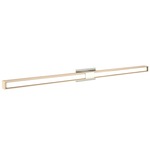 Tie Stix Wood Fixed Warm Dim Wall Light - Satin Nickel / Wood Maple