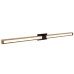 Tie Stix Wood Fixed Warm Dim Wall Light - Antique Bronze / Wood White Oak