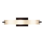 Tube Bathroom Vanity Light - Dark Restoration Bronze / Etched Opal