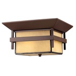 Harbor 120V Outdoor Ceiling Light Fixture - Anchor Bronze / Etched Amber Seedy