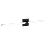 Tie Stix Metal Fixed Warm Dim Wall Light - Satin Black / Chrome