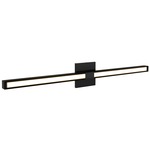 Tie Stix Wood Fixed Warm Dim Wall Light - Satin Black / Wood Espresso