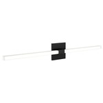 Tie Stix Metal Fixed Warm Dim Wall Light - Satin Black / White