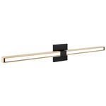 Tie Stix Wood Fixed Warm Dim Wall Light - Satin Black / Wood Maple