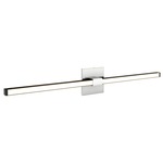 Tie Stix Metal Fixed Warm Dim Wall Light - Chrome / Satin Black