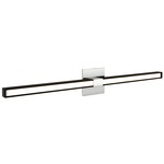 Tie Stix Wood Fixed Warm Dim Wall Light - Chrome / Wood Espresso