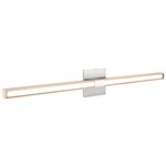 Tie Stix Wood Fixed Warm Dim Wall Light - Chrome / Wood Maple