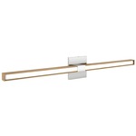 Tie Stix Wood Fixed Warm Dim Wall Light - Chrome / Wood White Oak