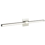 Tie Stix Metal Fixed Warm Dim Wall Light - Satin Nickel / Satin Black