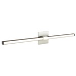 Tie Stix Metal Fixed Warm Dim Wall Light - Satin Nickel / Antique Bronze