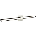 Tie Stix Wood Fixed Warm Dim Wall Light - Satin Nickel / Wood Espresso