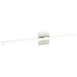 Tie Stix Metal Fixed Warm Dim Wall Light - Satin Nickel / White
