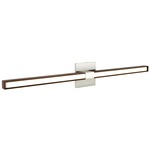 Tie Stix Wood Fixed Warm Dim Wall Light - Satin Nickel / Wood Walnut