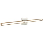 Tie Stix Wood Fixed Warm Dim Wall Light - Satin Nickel / Wood White Oak