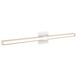 Tie Stix Wood Fixed Warm Dim Wall Light - White / Wood Maple