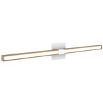 Tie Stix Wood Fixed Warm Dim Wall Light - White / Wood White Oak