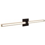 Tie Stix Wood Fixed Warm Dim Wall Light - Antique Bronze / Wood Maple