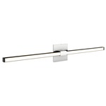 Tie Stix Metal Fixed Wall Light - Chrome / Satin Black